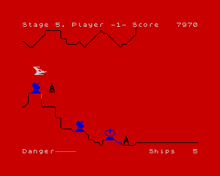 Penetrator (ZX Spectrum) screenshot: Stage 5 final momentum.