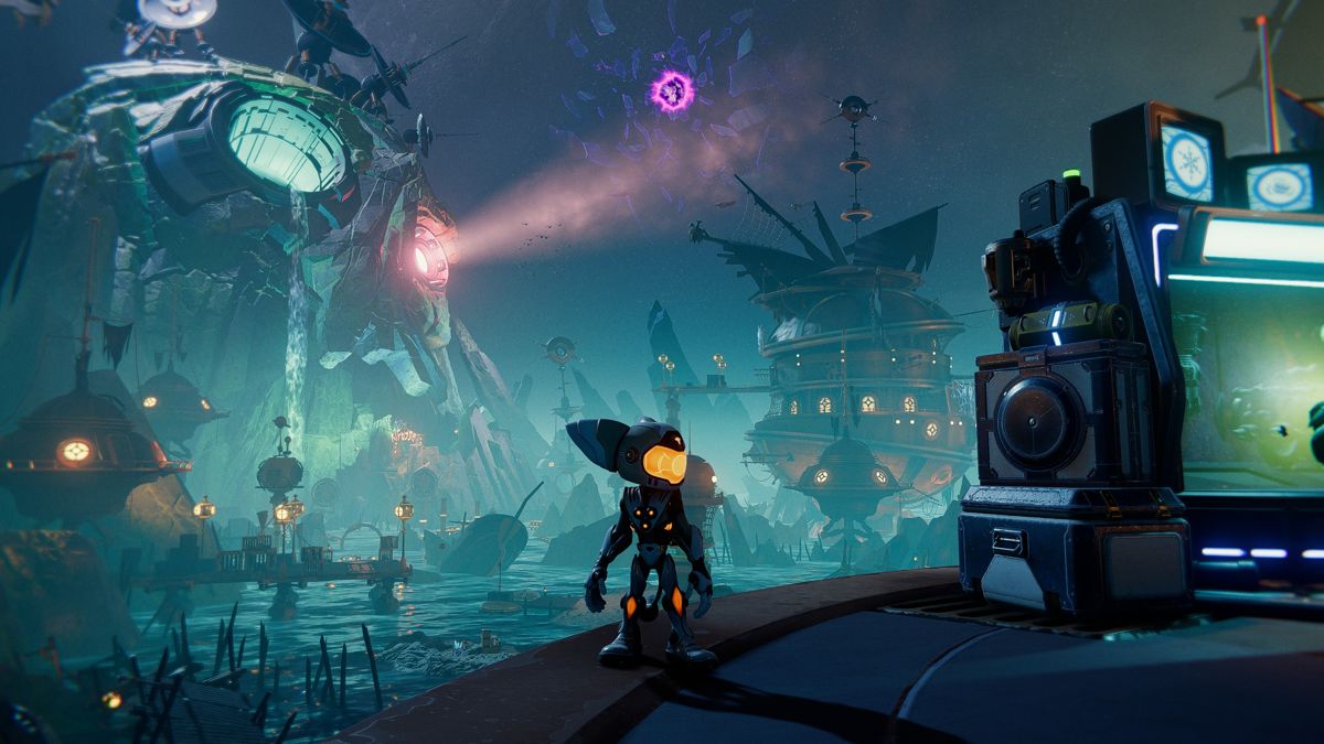 Ratchet & Clank: Rift Apart (Windows) screenshot: A dark pirate world