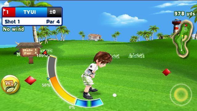 Let's Golf! (Symbian) screenshot: Setting the strength
