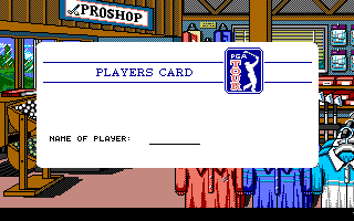 PGA Tour Golf (Amiga) screenshot: In order to become the player of the club you need to sign in.