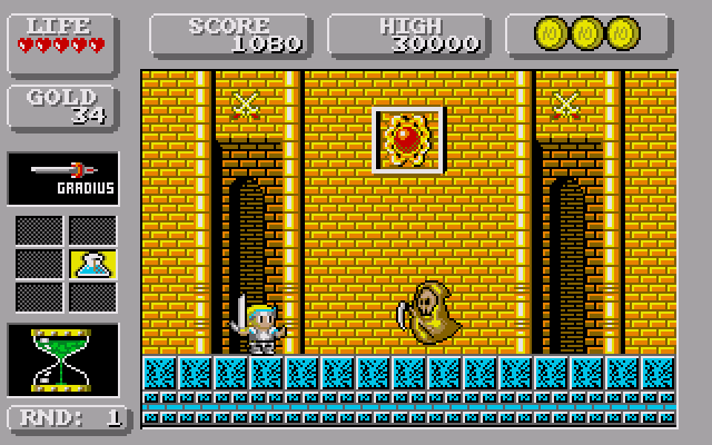 Wonder Boy in Monster Land (Amiga) screenshot: Say hello to Death