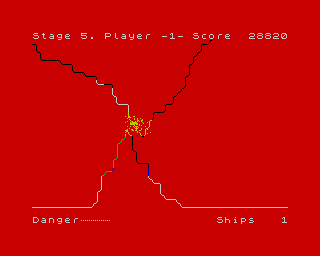 Penetrator (ZX Spectrum) screenshot: The infamous impossible cave. So many many spectrum keyboar... (we already know!!!)