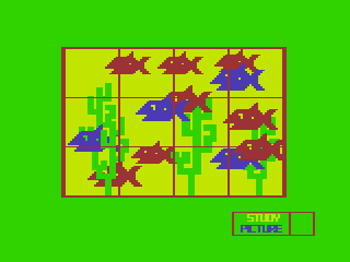 Puzzler (Dragon 32/64) screenshot: Fish Tank Puzzle