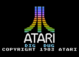 Dig Dug (Atari 5200) screenshot: Atari logo and game title
