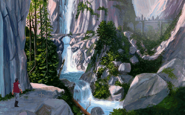 Die Höhlenwelt Saga: Der Leuchtende Kristall (DOS) screenshot: One of the many beautiful ambient artworks.