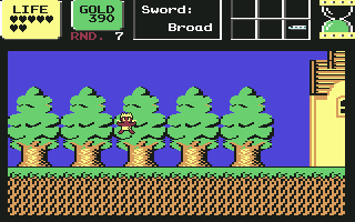 Wonder Boy in Monster Land (Commodore 64) screenshot: Tom-Tom goes to heaven