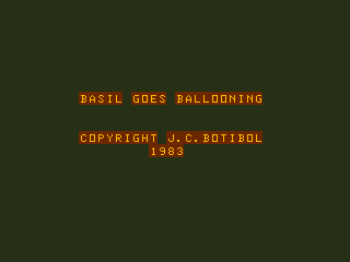 Basil Goes Ballooning (Dragon 32/64) screenshot: Title Screen