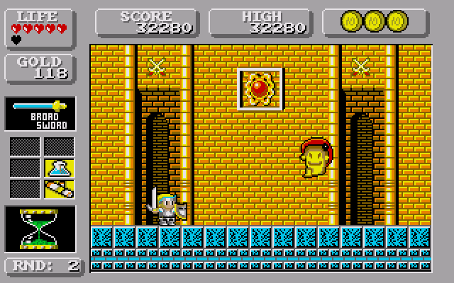 Wonder Boy in Monster Land (Amiga) screenshot: Say hello to Myconid Master
