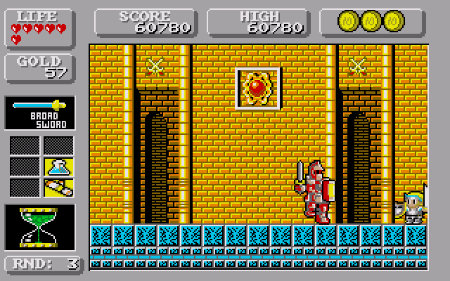 Wonder Boy in Monster Land (Amiga) screenshot: Say hello to Red Knight