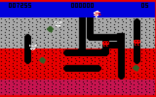 Dig Dug (Intellivision) screenshot: A game in progress