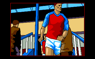 European Championship 1992 (Amiga) screenshot: Introduction shows the players entering the field.