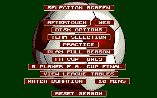 Liverpool: The Computer Game (Amiga) screenshot: Main menu