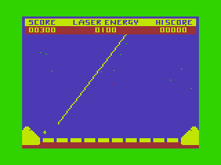 Missile Defender (Dragon 32/64) screenshot: That Base is in Trouble