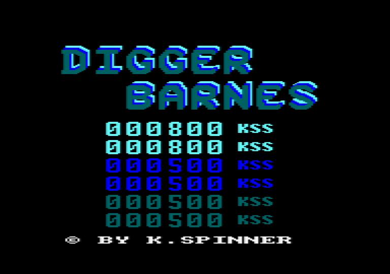 Digger Barnes (Amstrad CPC) screenshot: High Score table