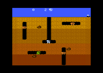 Dig Dug (Atari 5200) screenshot: Beginning a game