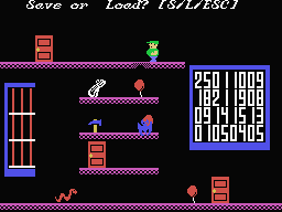 Happy Fret (MSX) screenshot: If you want to save/load to the game you will have to press 'F5'.