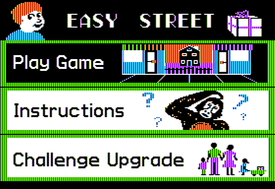 Easy Street (Apple II) screenshot: Main Menu