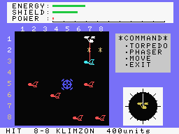 Star Command (MSX) screenshot: Klimzons surround one of your bases.