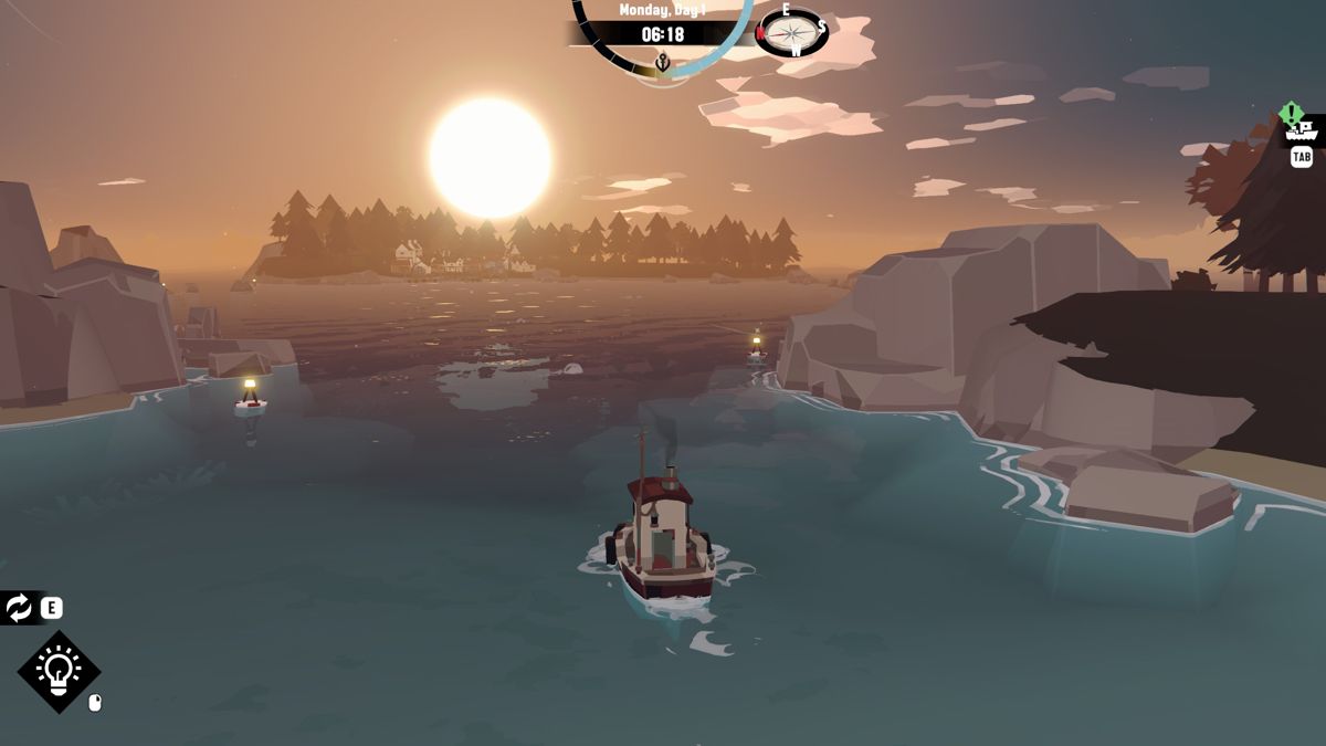 Dredge (Windows) screenshot: Setting off for the first catch.