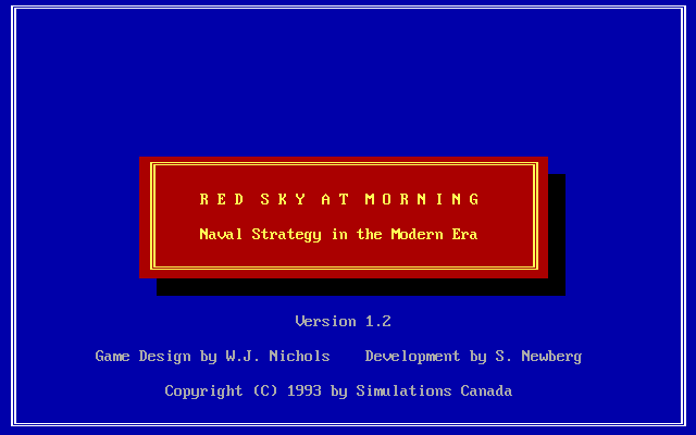 Red Sky at Morning (DOS) screenshot: Title Screen