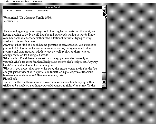 Wonderland (Amiga) screenshot: Start of game (Hi-Res 16 colors)