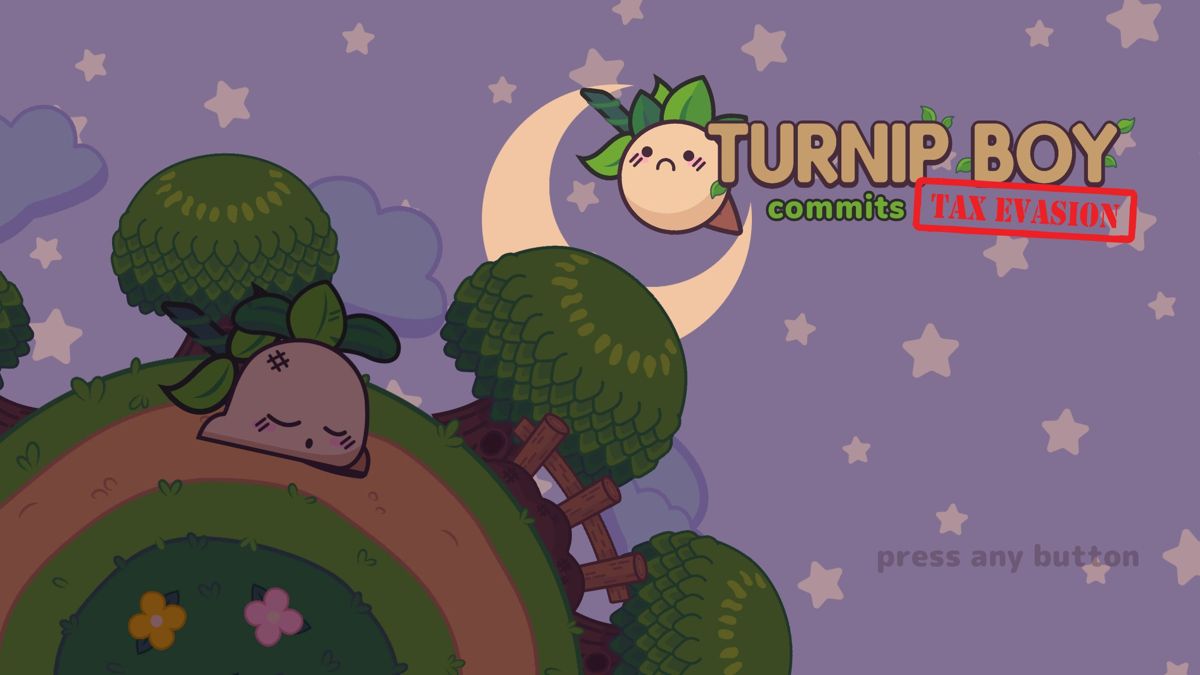 Turnip Boy Commits Tax Evasion (Windows) screenshot: The title screen