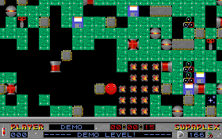 Supaplex (DOS) screenshot: Demo