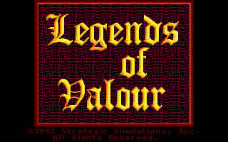Legends of Valour (DOS) screenshot: Logo shown when game is started