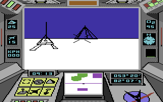 Arcticfox (Commodore 64) screenshot: An enemy in sight