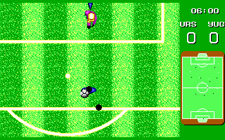 World Championship Soccer (DOS) screenshot: Shot on Goal