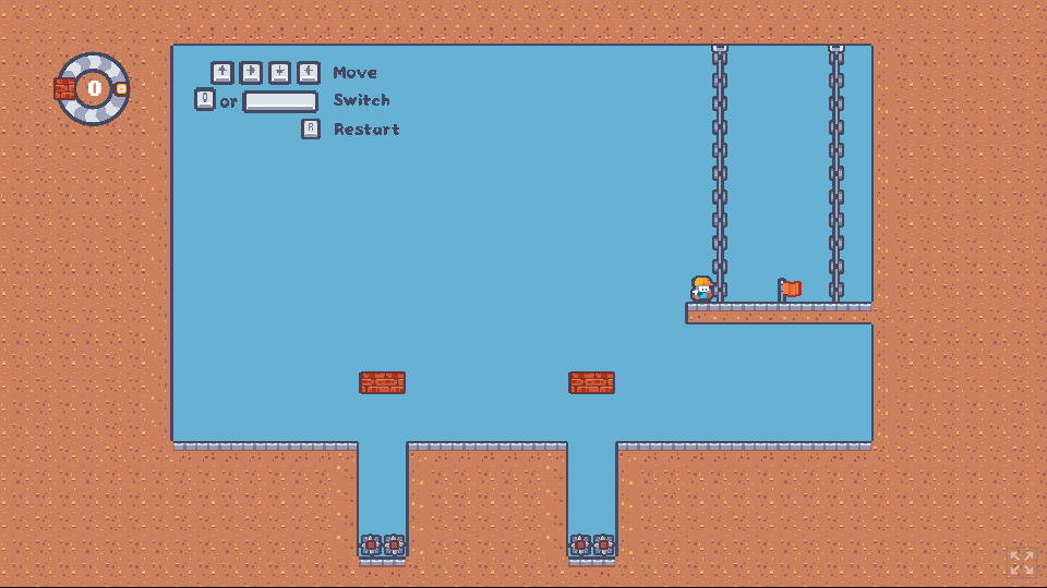 Switch Job (Browser) screenshot: Reach the flag to end the level