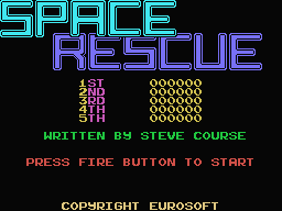 Space Rescue (MSX) screenshot: Title Screen. (Eurosoft)