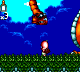 Chuck Rock II: Son of Chuck (Game Gear) screenshot: Dino is looking mashed