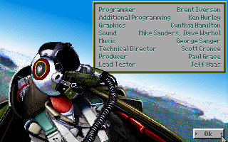 Chuck Yeager's Air Combat (DOS) screenshot: Credits