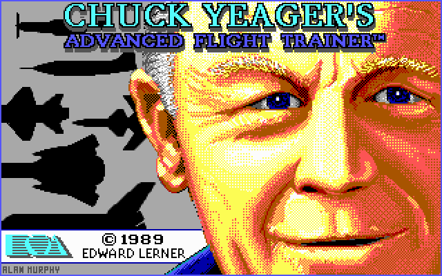 Chuck Yeager's Advanced Flight Trainer 2.0 (DOS) screenshot: title screen - EGA 320x200