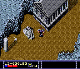 Arcus Odyssey (SNES) screenshot: Near an ancient statue head