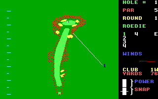 World Class Leader Board (DOS) screenshot: There is an overview for every hole.