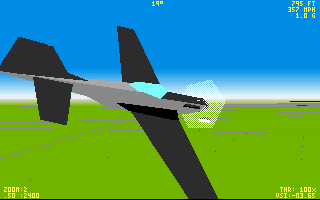 Chuck Yeager's Air Combat (DOS) screenshot: External view