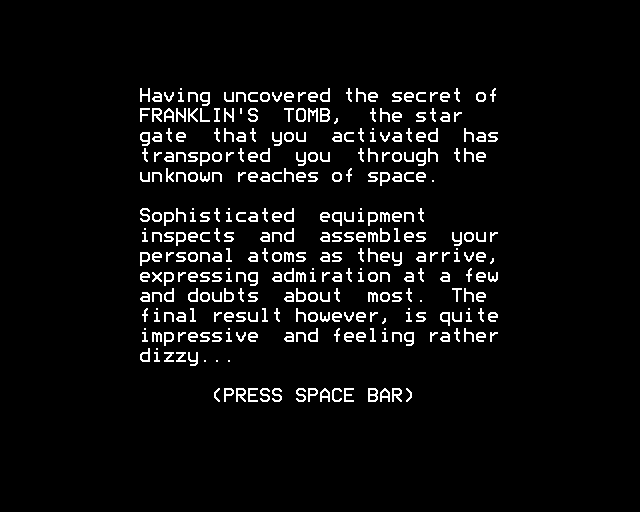 Dan Diamond is Lost in Space (BBC Micro) screenshot: Instructions