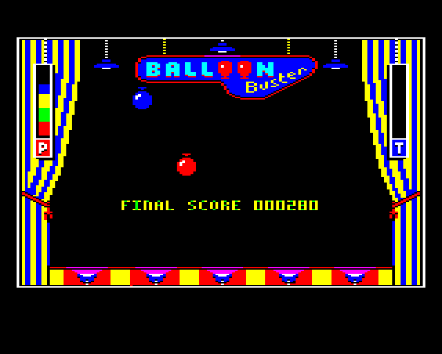 Balloon Buster (BBC Micro) screenshot: Game Over
