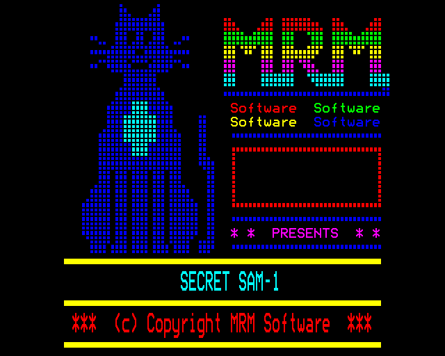 Secret Sam 1 (BBC Micro) screenshot: Title Screen