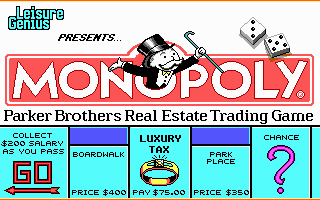 Monopoly (DOS) screenshot: EGA Title Screen
