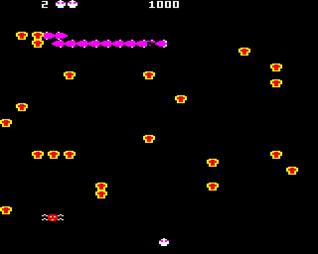 Bug Blaster (BBC Micro) screenshot: Incoming Bugs
