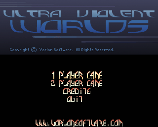 Ultra Violent Worlds (Amiga) screenshot: Main menu
