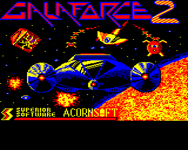 Galaforce 2 (BBC Micro) screenshot: Title Screen