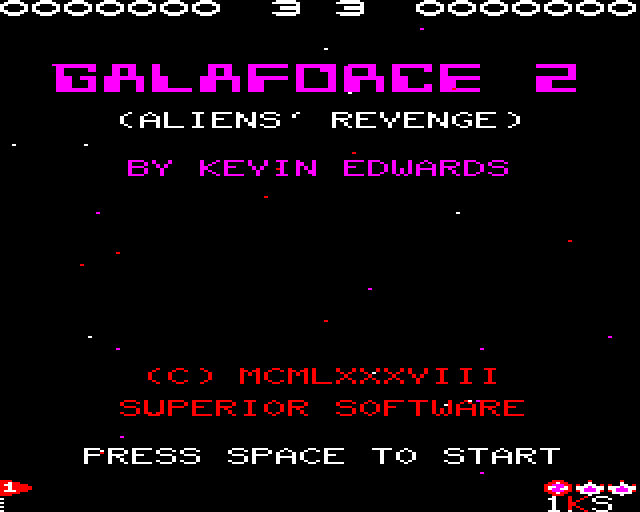 Galaforce 2 (BBC Micro) screenshot: Game Start
