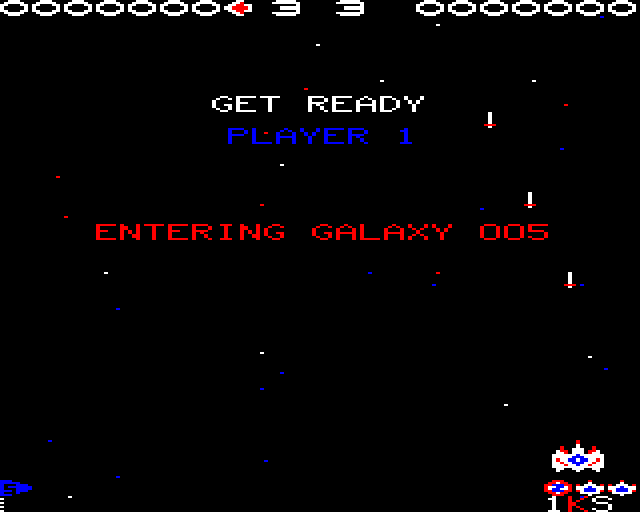 Galaforce 2 (BBC Micro) screenshot: Get Ready