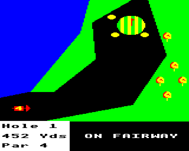 Birdie Barrage (BBC Micro) screenshot: On the Fairway