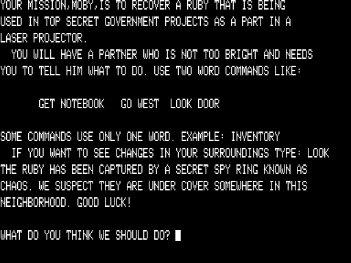 Screenshot of C.I.A. Adventure (TRS-80, 1980) - MobyGames