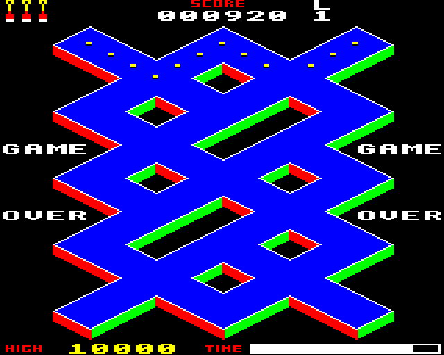 3D Munchy (BBC Micro) screenshot: Game Over